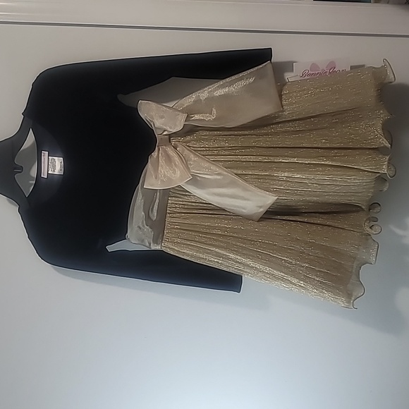 New Bonnie Jean Blue/Gold Holiday Dress - Picture 1 of 4